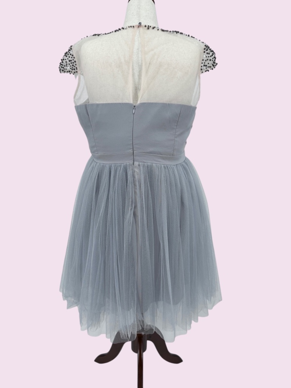 Little Mistress Embellished Tulle Skater Dress Size 20 - Picture 6 of 12